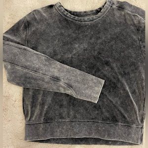 Rag & Bone Velour Crewneck. In a distressed deep grey colour.